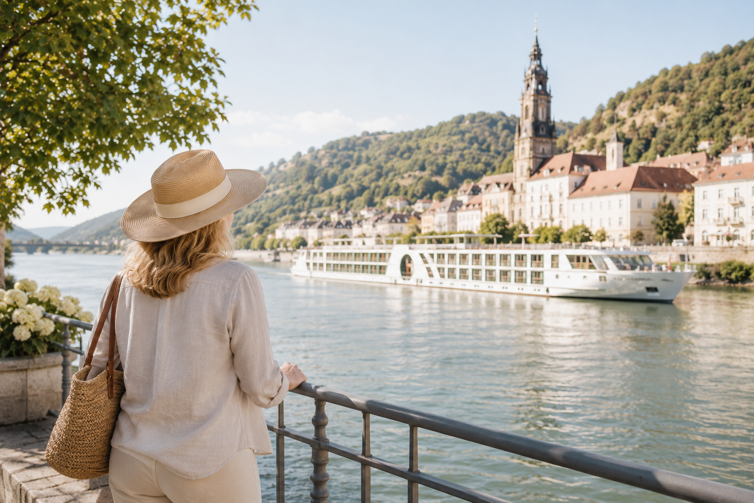 Solo woman traveler joining a welcoming women's travel group