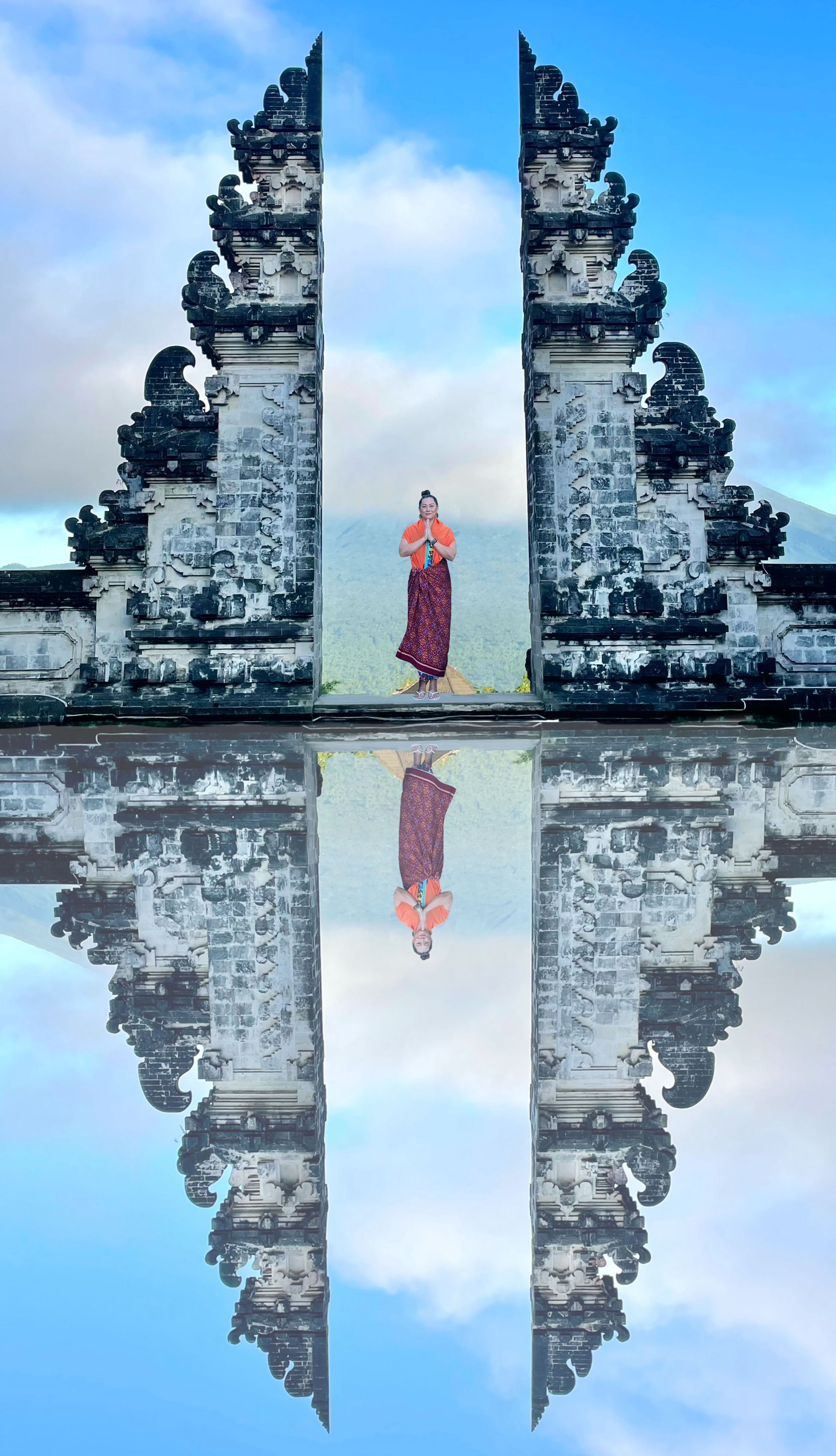 Women at “Gates of Heaven” at Lempuyang Temple in Bali