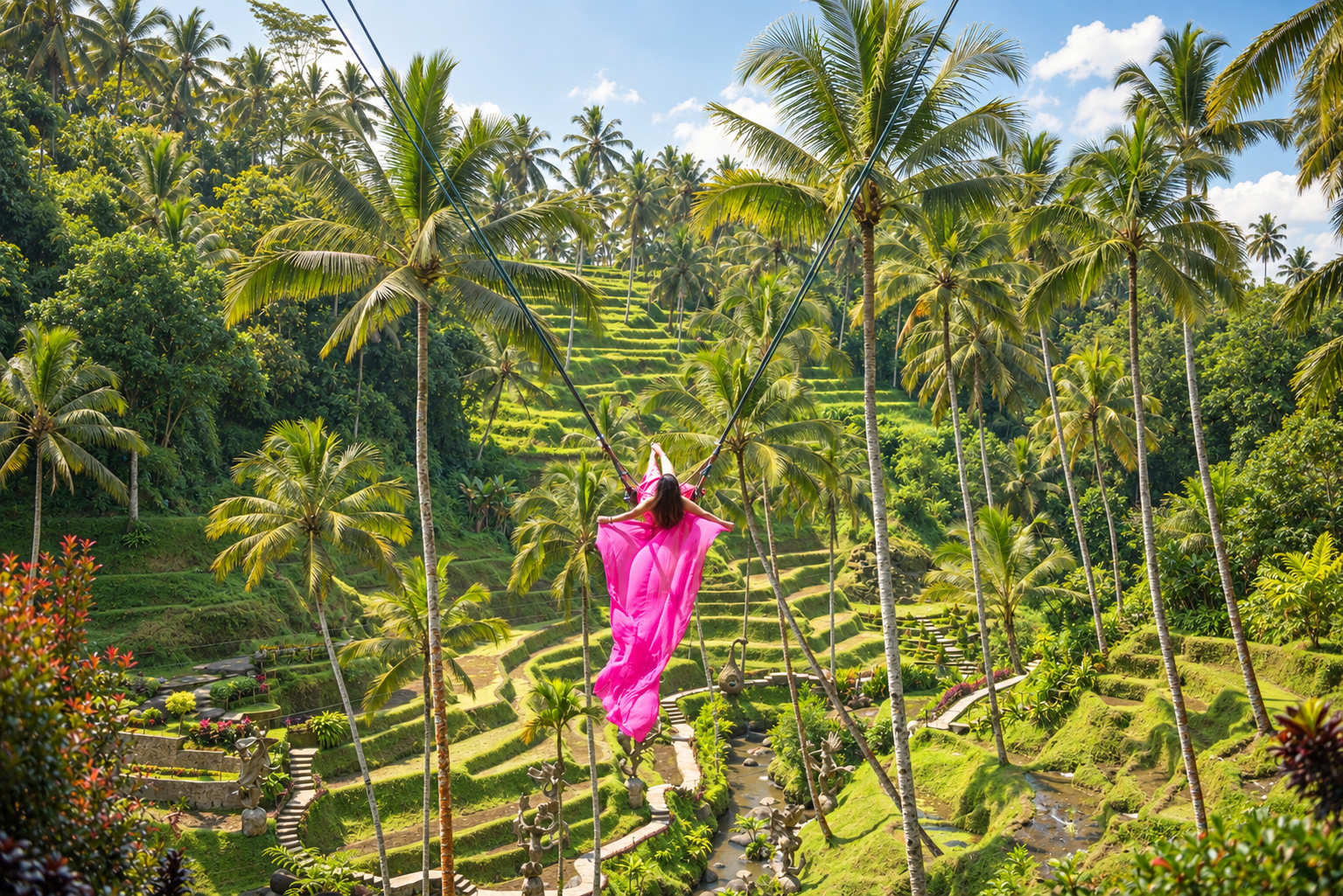 Alas Haram Swings in the rice fields