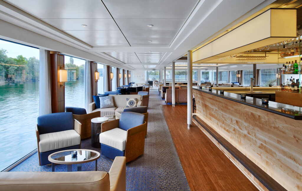 The Bar and Lounge on-board the Viking Longship Kadlin.