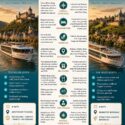 Side-by-side infographic comparing Viking Châteaux, Rivers & Wine and AmaWaterways Captivating Rhine river cruises by style, cabins, dining, excursions and ideal traveler.
